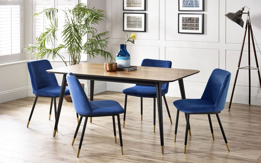 Set Of Findlay Rectangular Table & 4 Delaunay Blue Chairs