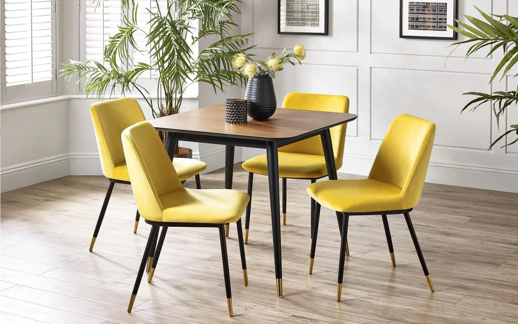 Set Of Findlay Square Table & 4 Delaunay Mustard Chairs