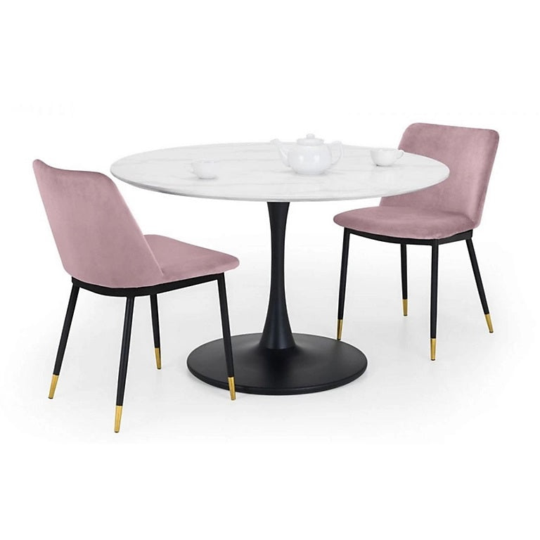 Set Of Holland Round Table & 2 Delaunay Pink Chairs