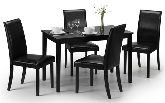 Set Of Hudson Dining Table Black & 4 Hudson Chairs Black