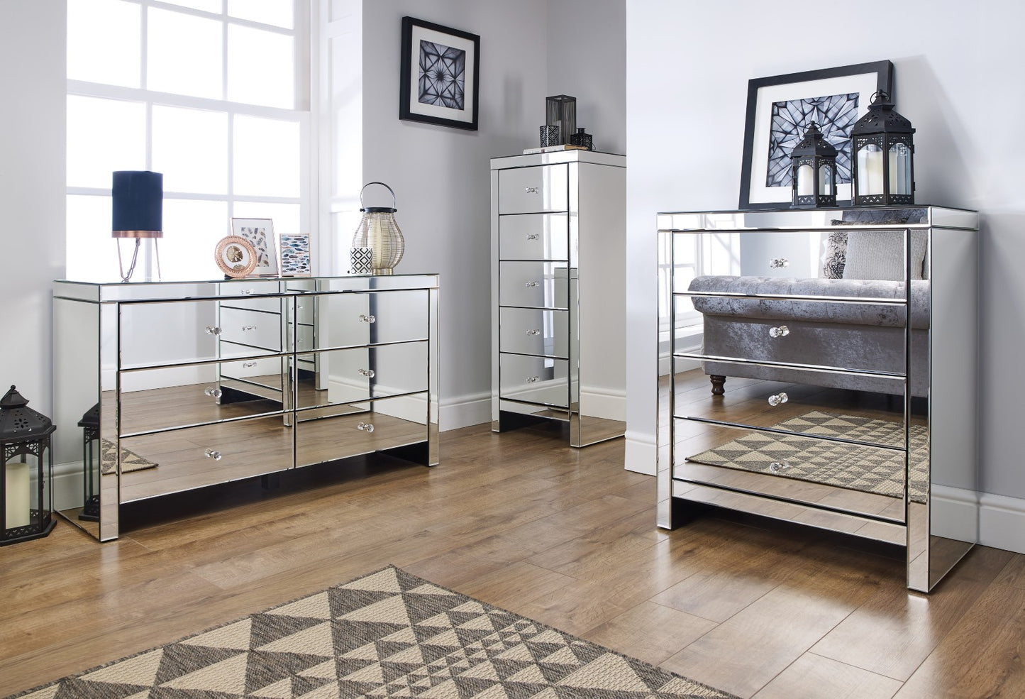 6 Chest Of Drawers mirrored by birlea