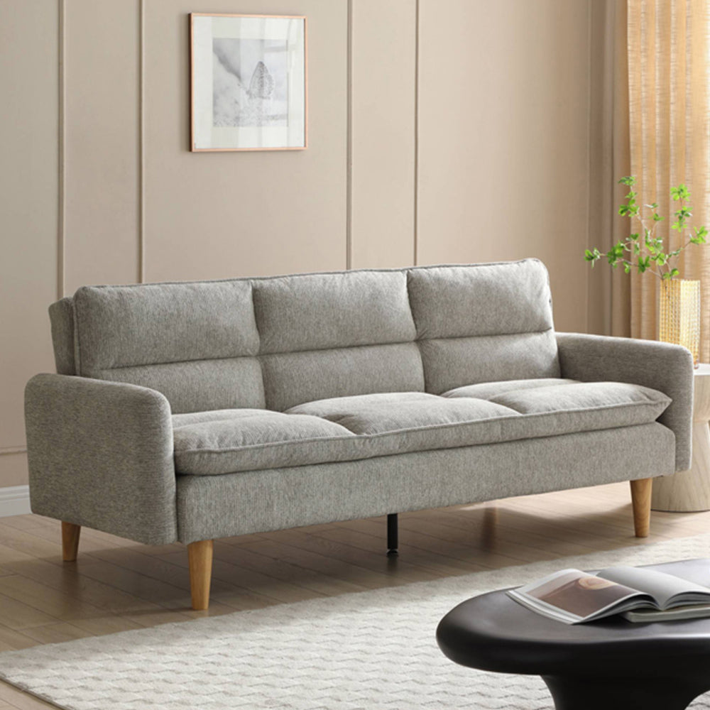 Shankar Cosy Rest Chenille Effect Natural 3 Seater SofaBed