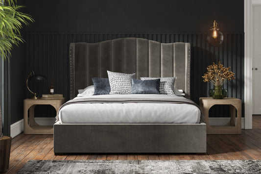 Emporia Sherwood 5ft Kingsize Mid Grey Velvet Bed Frame