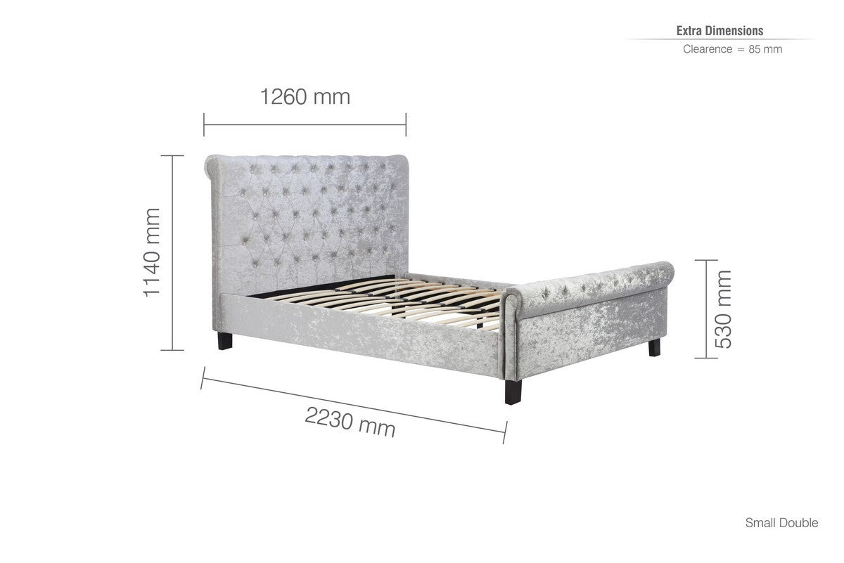 Birlea Sienna 4ft Small Double Steel Fabric Bed Frame