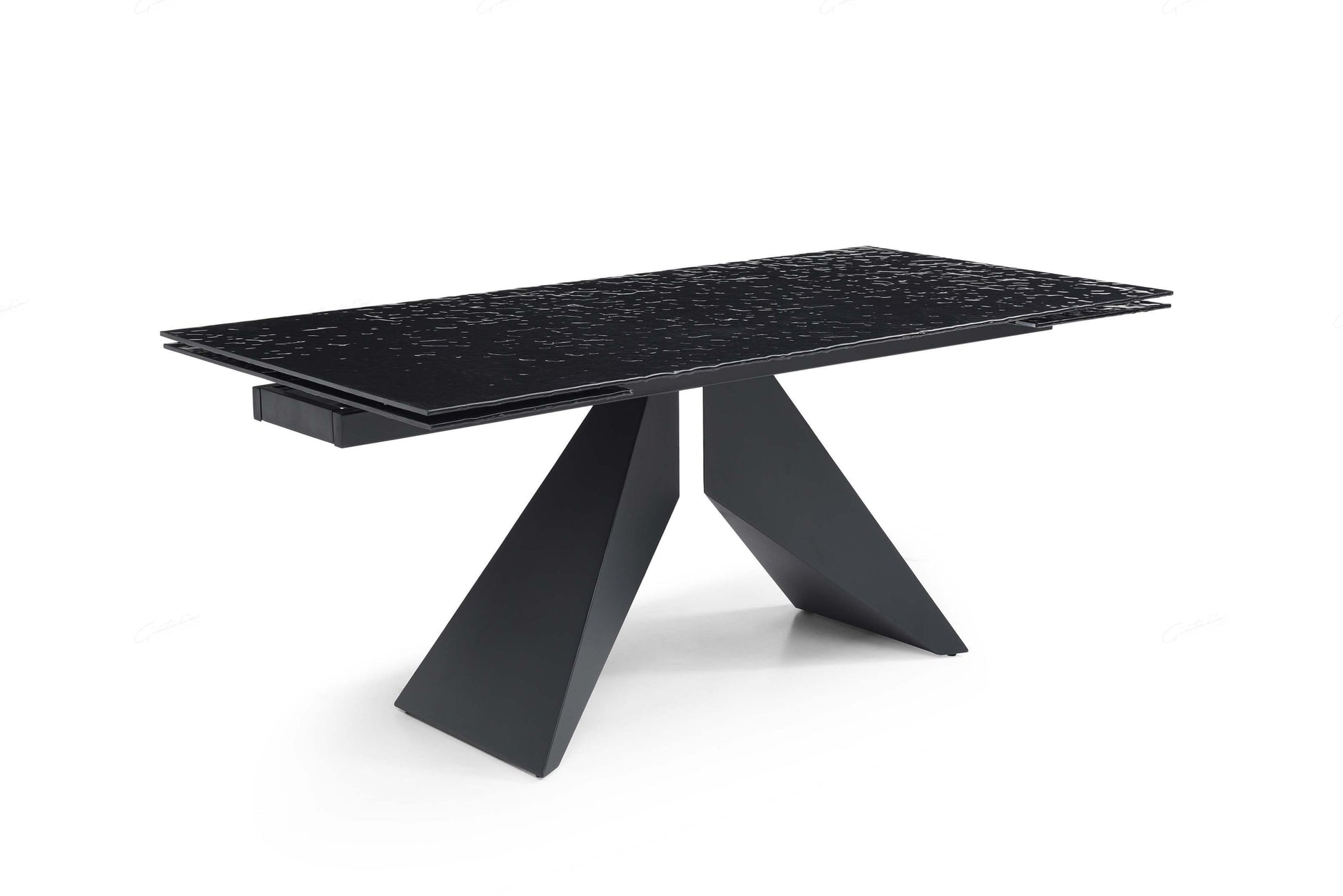 Giatalia Silux 180-260cm Carbon Black Reinforced Glass Extending Dining Table