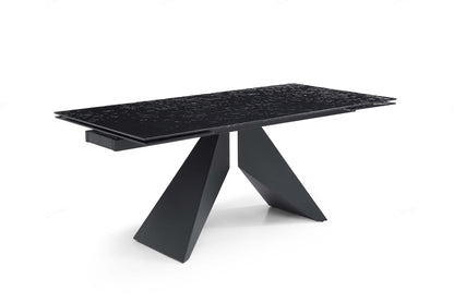 Giatalia Silux 180-260cm Carbon Black Reinforced Glass Extending Dining Table