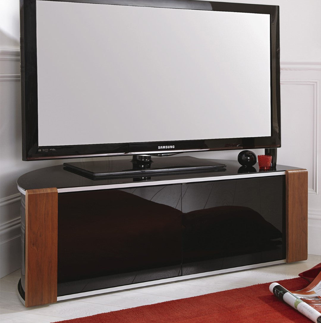 Sirius 1200 Corner TV Stand For TVs Up To 55 Inches With Oak/Walnut Trims