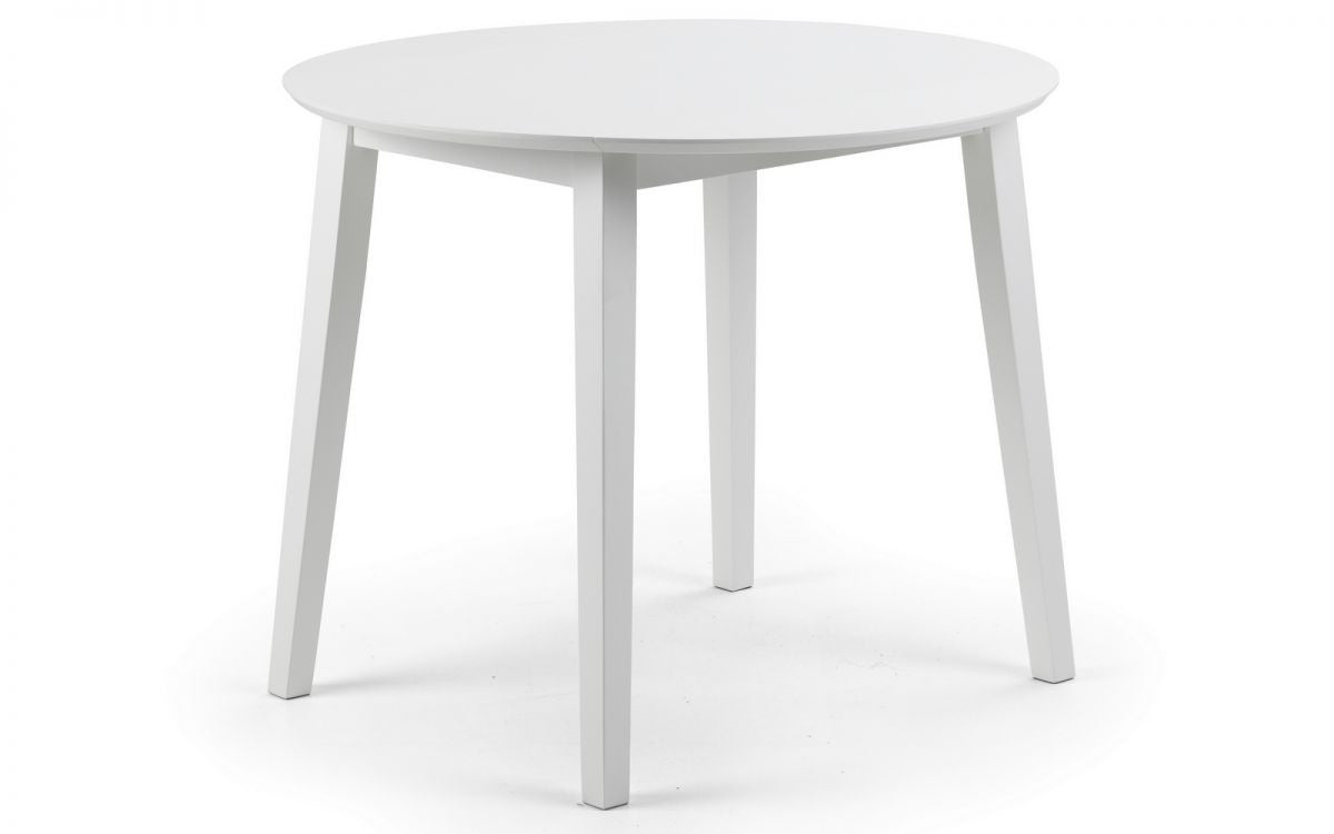 Space-saving white dropleaf table for small dining areas