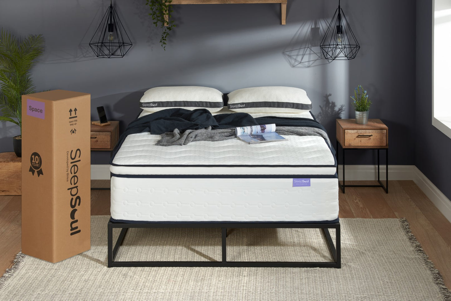 Birlea SleepSoul Space 6ft Super Kingsize White 2000 Pocket and Memory Foam Mattress