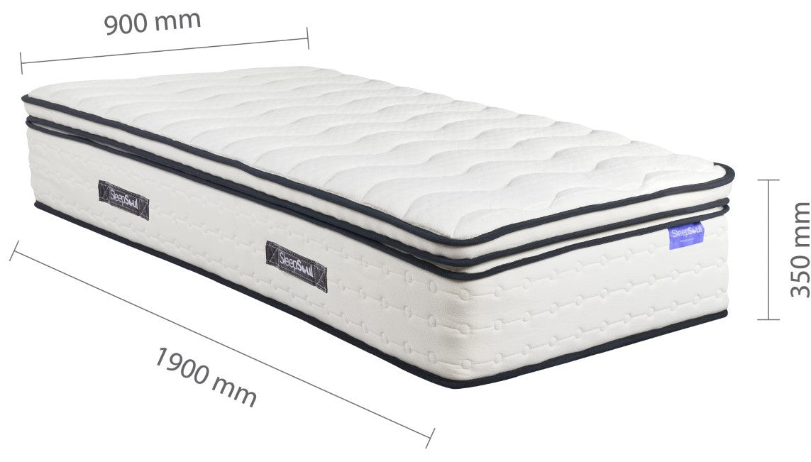 Birlea SleepSoul Space 3ft Single White 2000 Pocket and Memory Foam Mattress