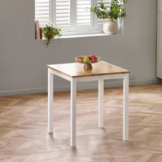 Linwood White and Oak 69cm 2 Seater Square Dining Table