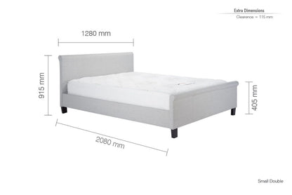 Birlea Stratus 4ft Small Double Grey Fabric Bed Frame