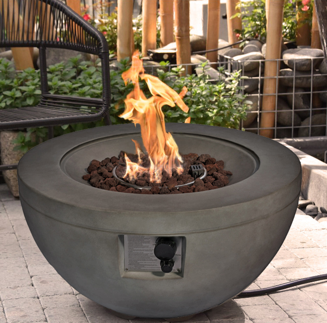 MDA Design Tabiti Dark Grey Propane Fire Pit