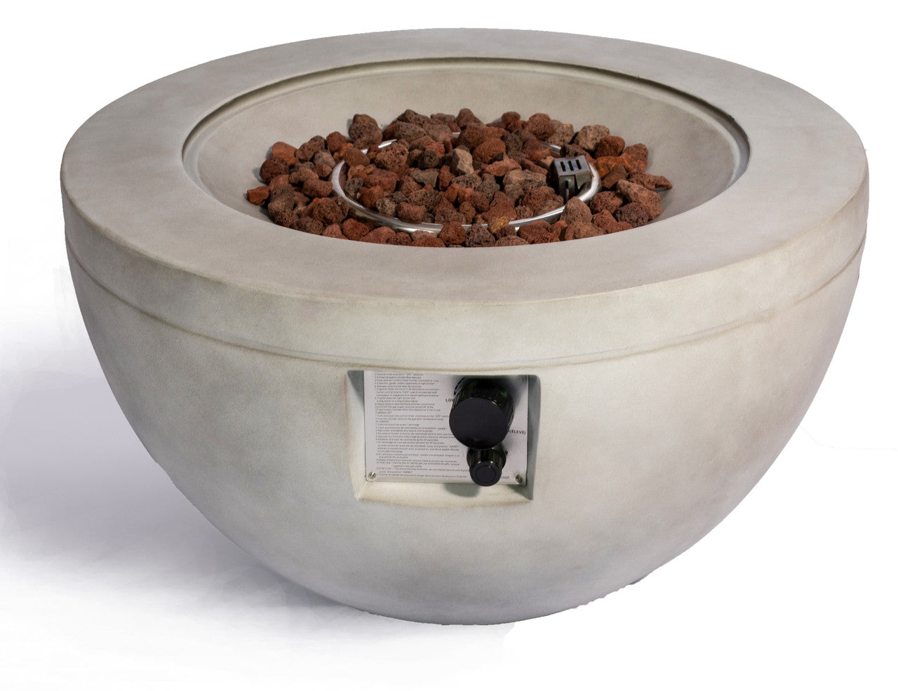 MDA Design Tabiti Light Stone Propane Fire Pit