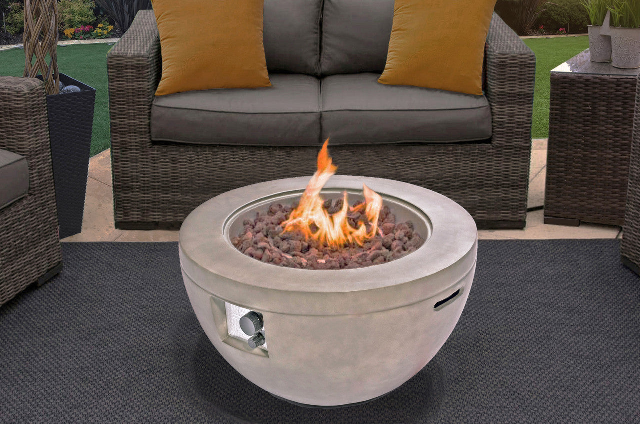 MDA Design Tabiti Light Stone Propane Fire Pit