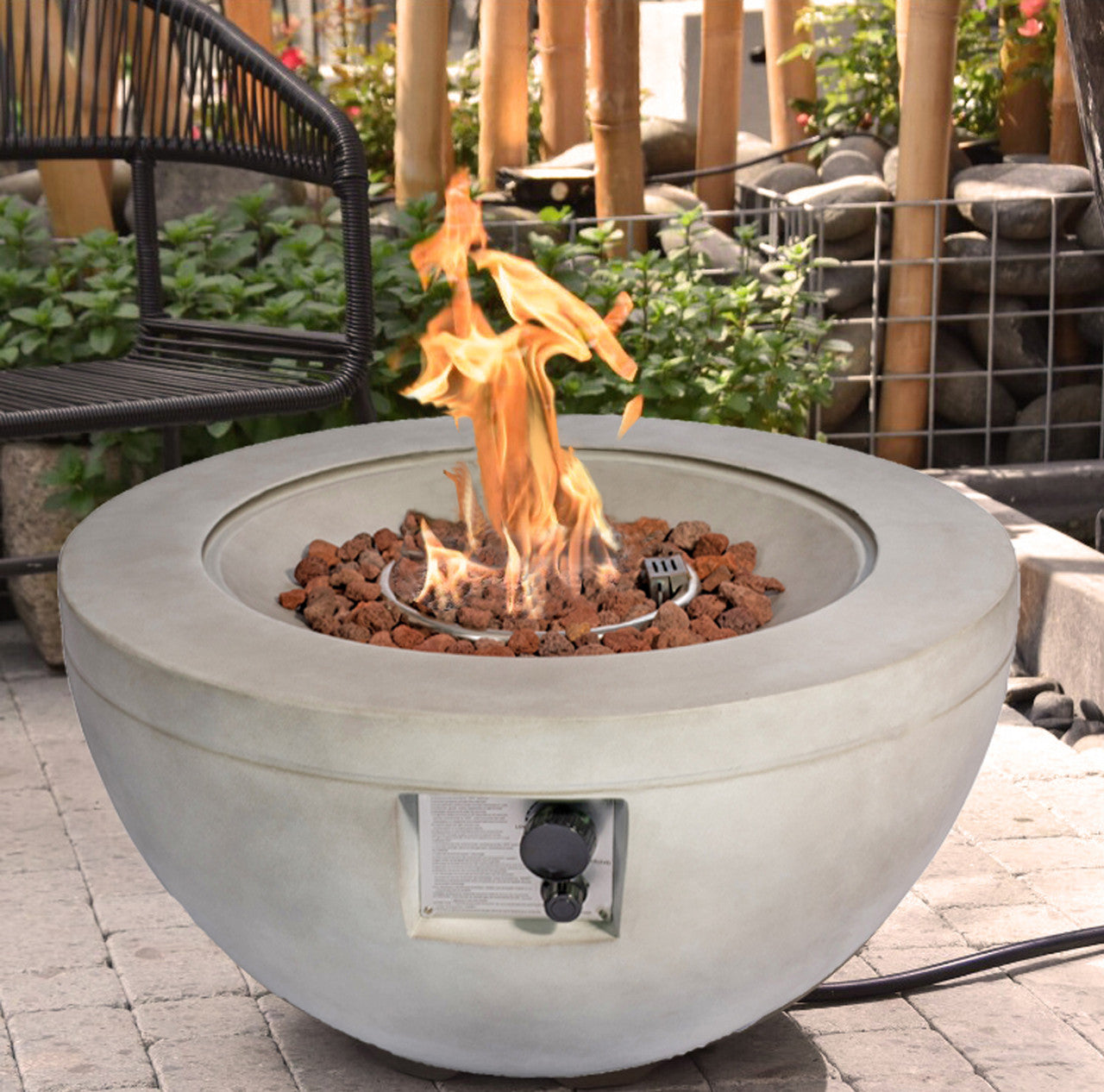MDA Design Tabiti Light Stone Propane Fire Pit