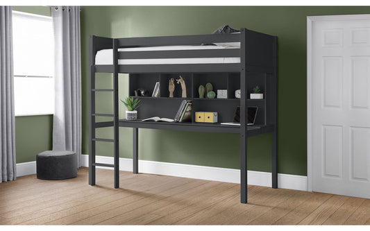 Julian Bowen Titan Anthracite Wooden High Sleeper Kids Beds