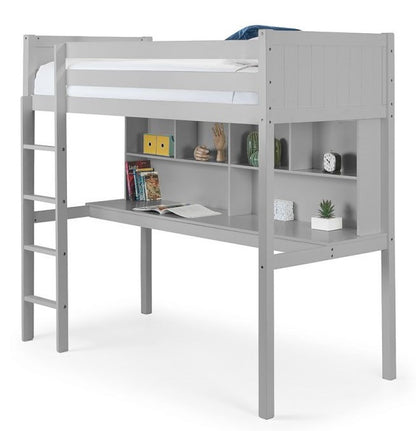 Julian Bowen Titan Dove Grey Wooden High Sleeper Kids Beds