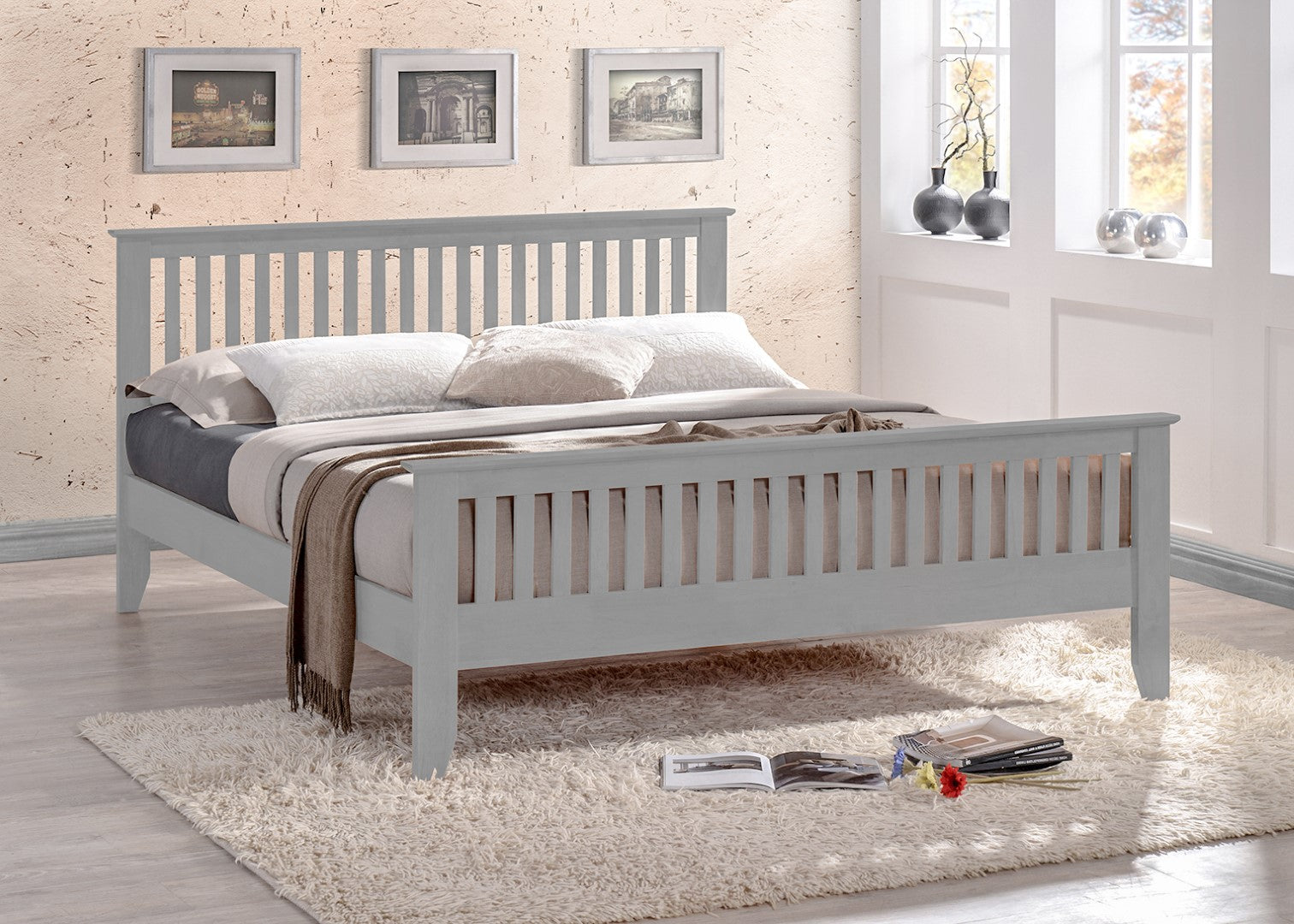 Time Living Turin 3ft Single Grey Wood Bed Frame