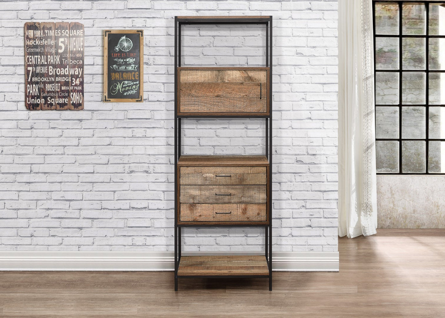 Birlea Urban Brown 3 Drawer Shelving Unit