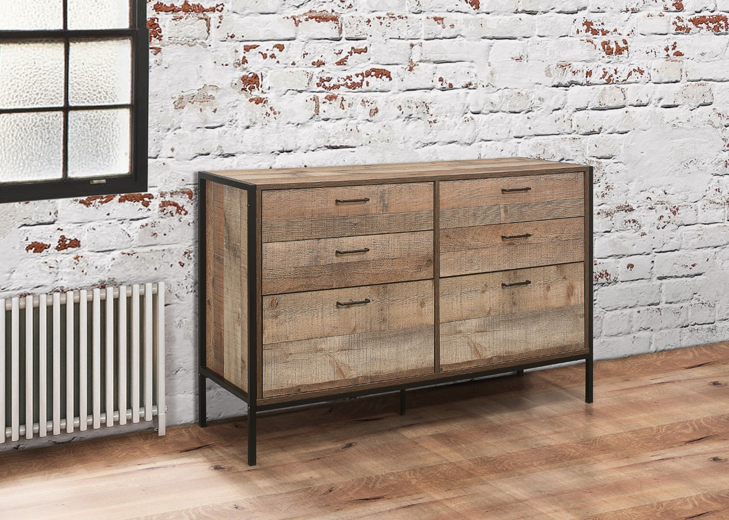 Birlea Urban Brown 6 Drawer Wide Chest