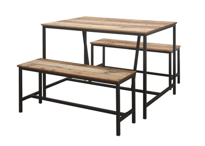 Birlea Urban Brown Dining Table & Bench Set