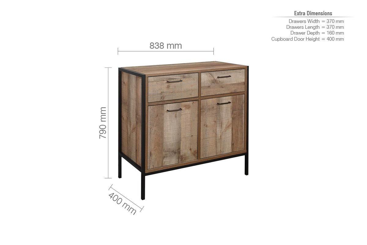 Birlea Urban Brown 2 Door 2 Drawer Sideboard