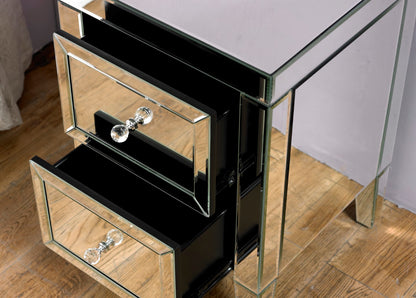 Birlea Valencia Glass 2 Drawer Bedside