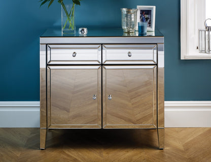 Birlea Valencia Glass 2 Drawer 2 Door Sideboard