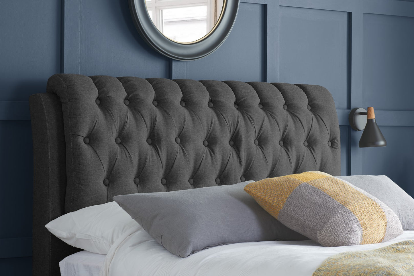 Birlea Valentino 5ft Kingsize Charcoal Fabric Bed Frame