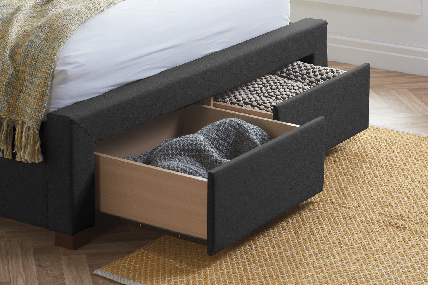 Birlea Valentino 4ft6 Double Charcoal Fabric Bed Frame