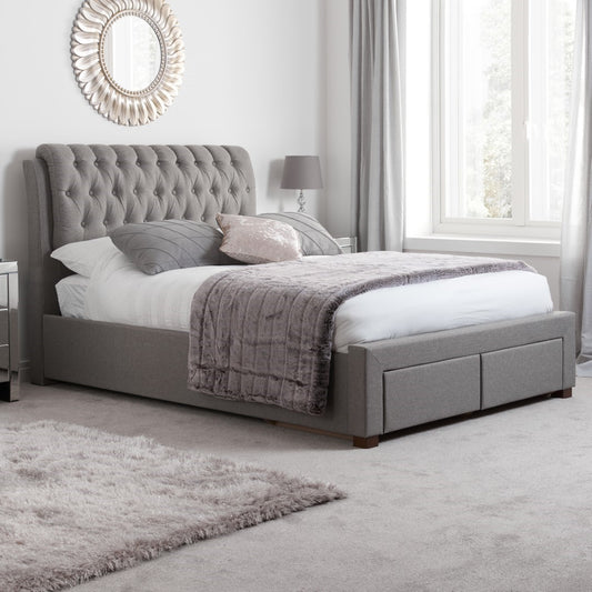 Birlea Valentino 4ft6 Double Grey Fabric Bed Frame