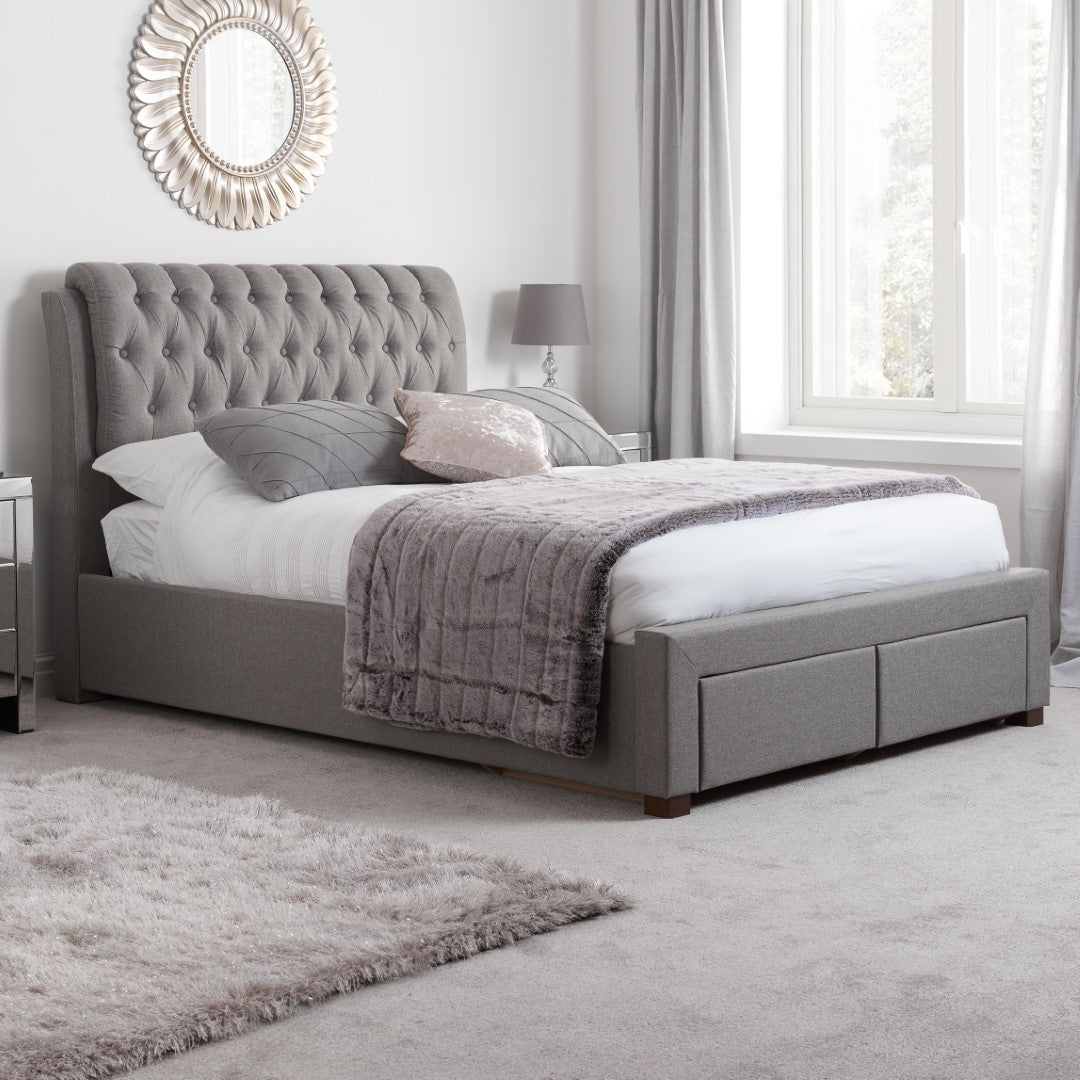 Birlea Valentino 5ft Kingsize Grey Fabric Bed Frame