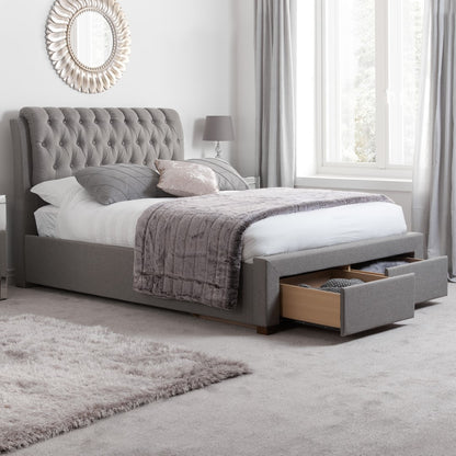 Birlea Valentino 5ft Kingsize Grey Fabric Bed Frame