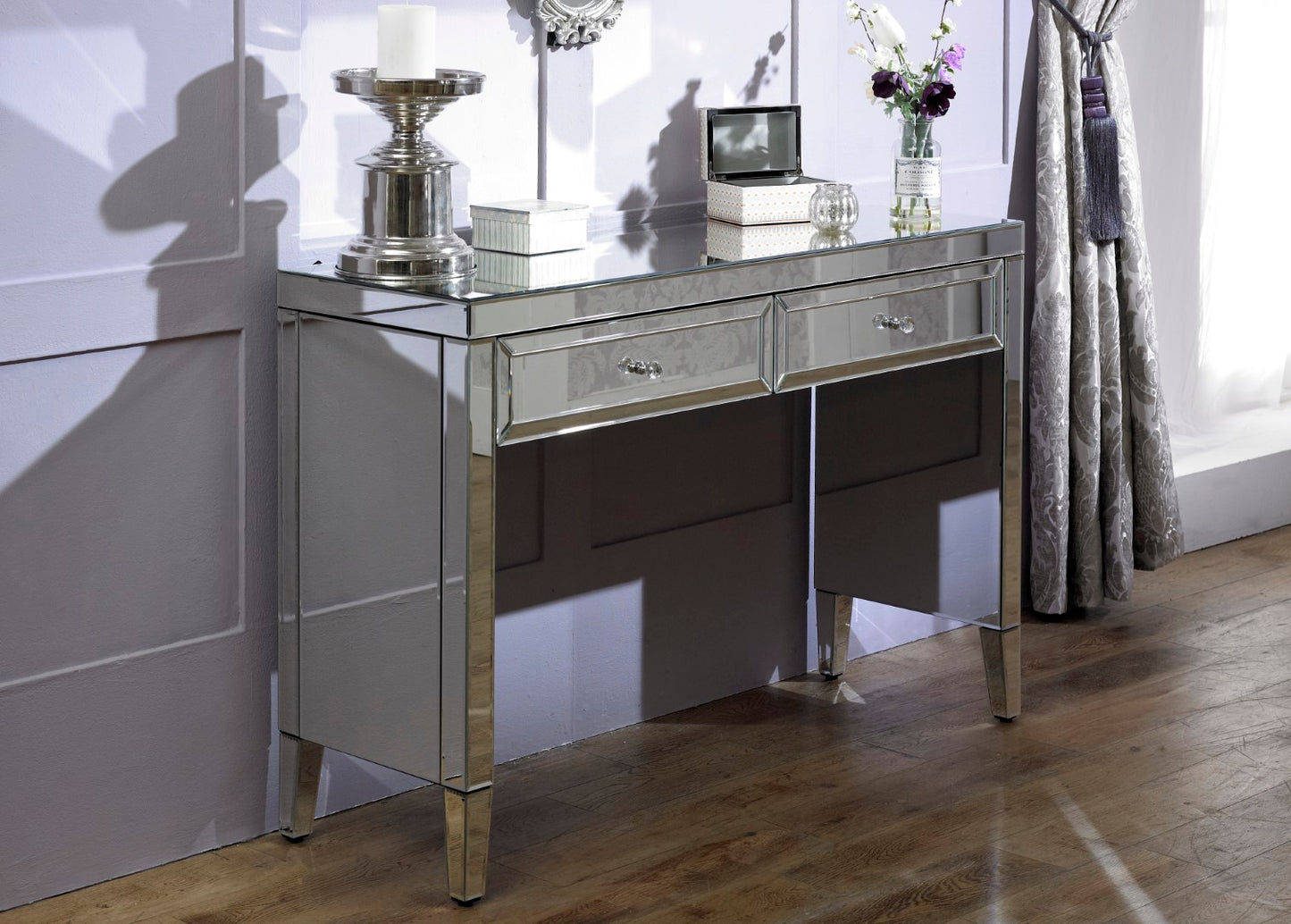 Birlea Furniture Valencia Collection Glass 2 Drawer Sideboard