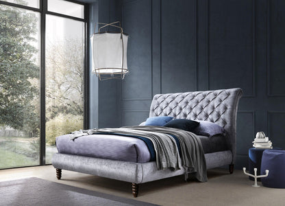 Time Living Venice 5ft Kingsize Grey Fabric Bed Frame