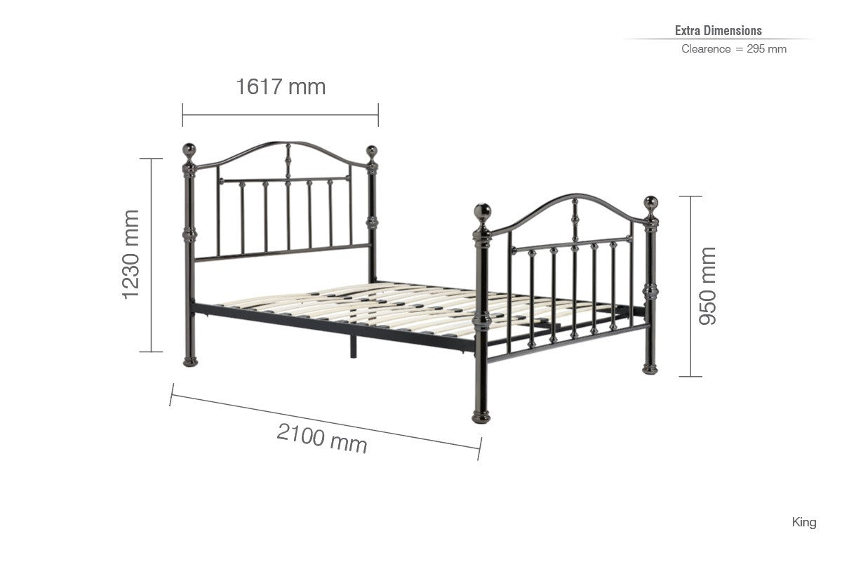 Birlea Victoria 5ft Kingsize Nickel Metal Bed Frame