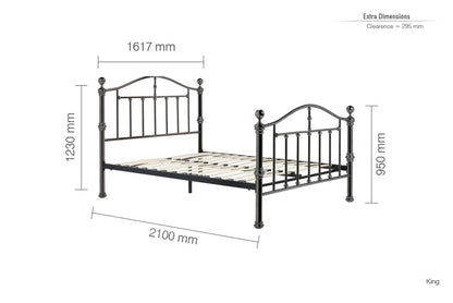 Birlea Victoria 5ft Kingsize Nickel Metal Bed Frame