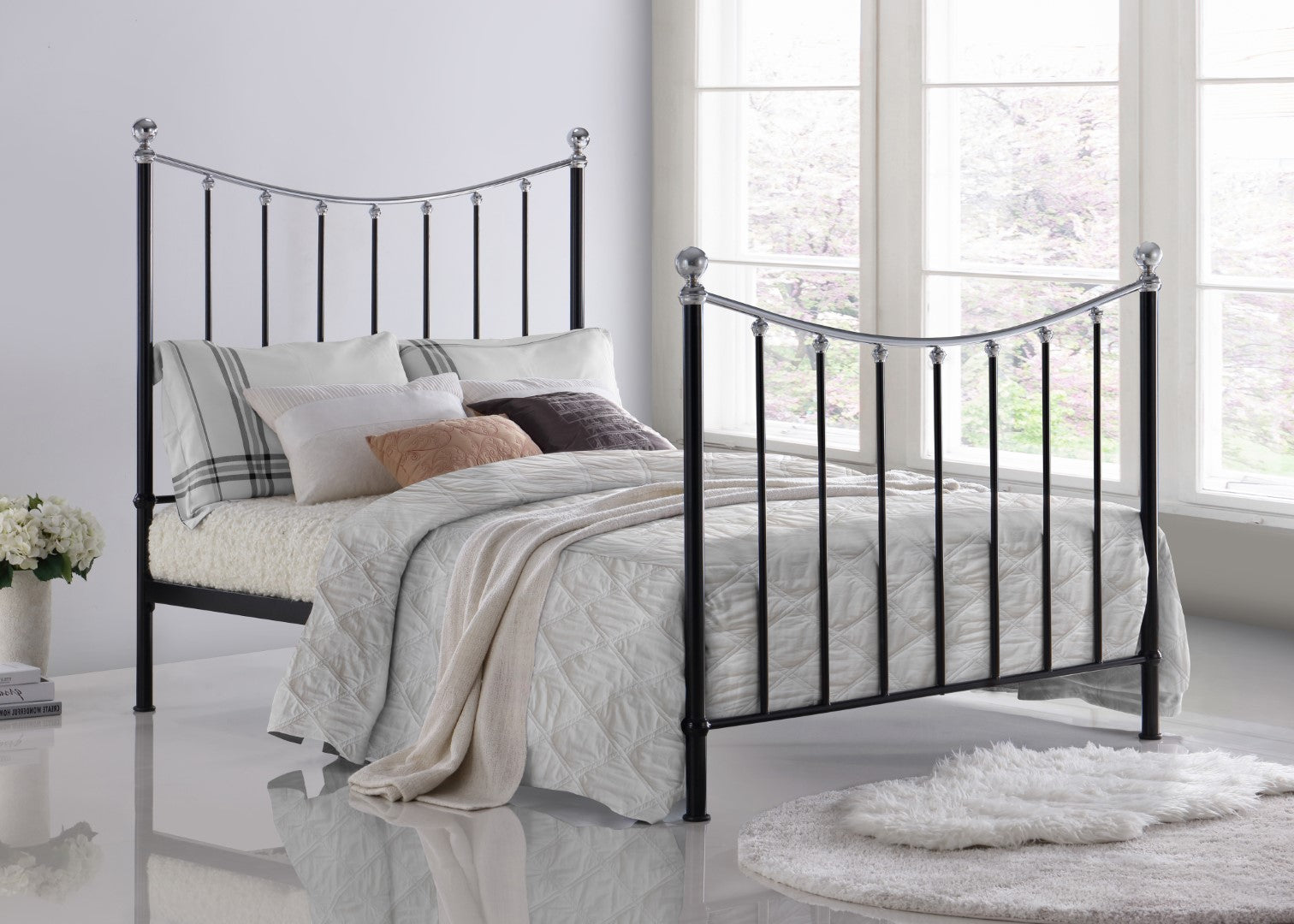 Time Living Vienna 4ft6 Double Black Metal Bed Frame