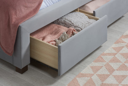 Birlea Woodbury 4ft6 Double Grey Fabric Bed Frame with Drawers