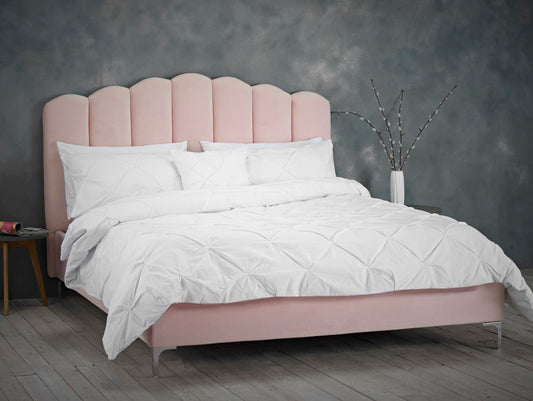 LPD Willow 4ft Double Pink Velvet Bed Frame