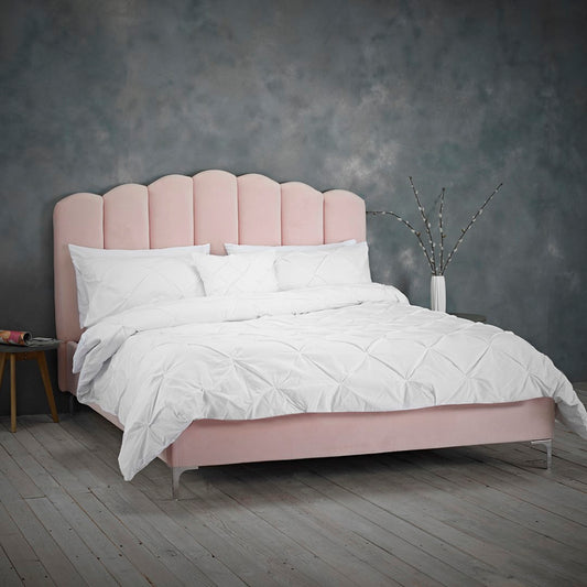 LPD Willow 5ft Kingsize Pink Velvet Bed Frame
