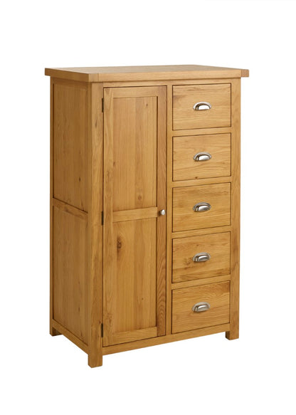 Birlea Woburn Brown 1 Door 5 Drawer Wardrobe