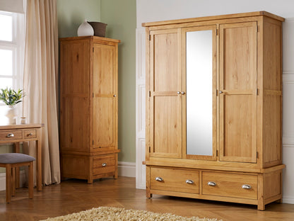 Birlea Woburn Brown 3 Door 2 Drawer Wardrobe