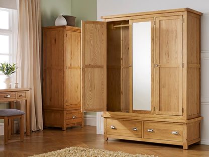 Birlea Woburn Brown 3 Door 2 Drawer Wardrobe