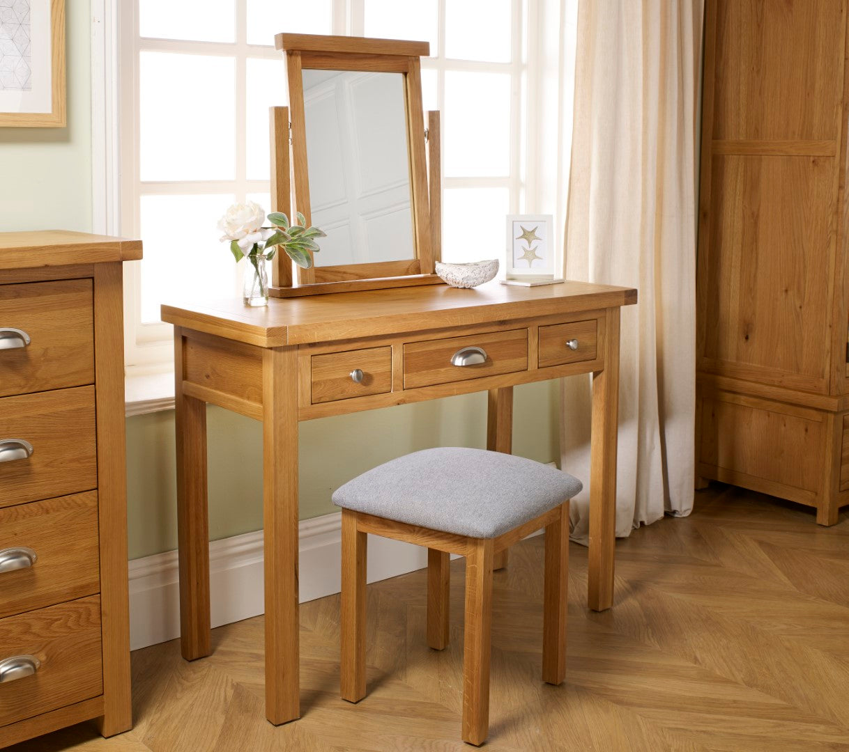 Birlea Woburn Brown 3 Drawer Dressing Table