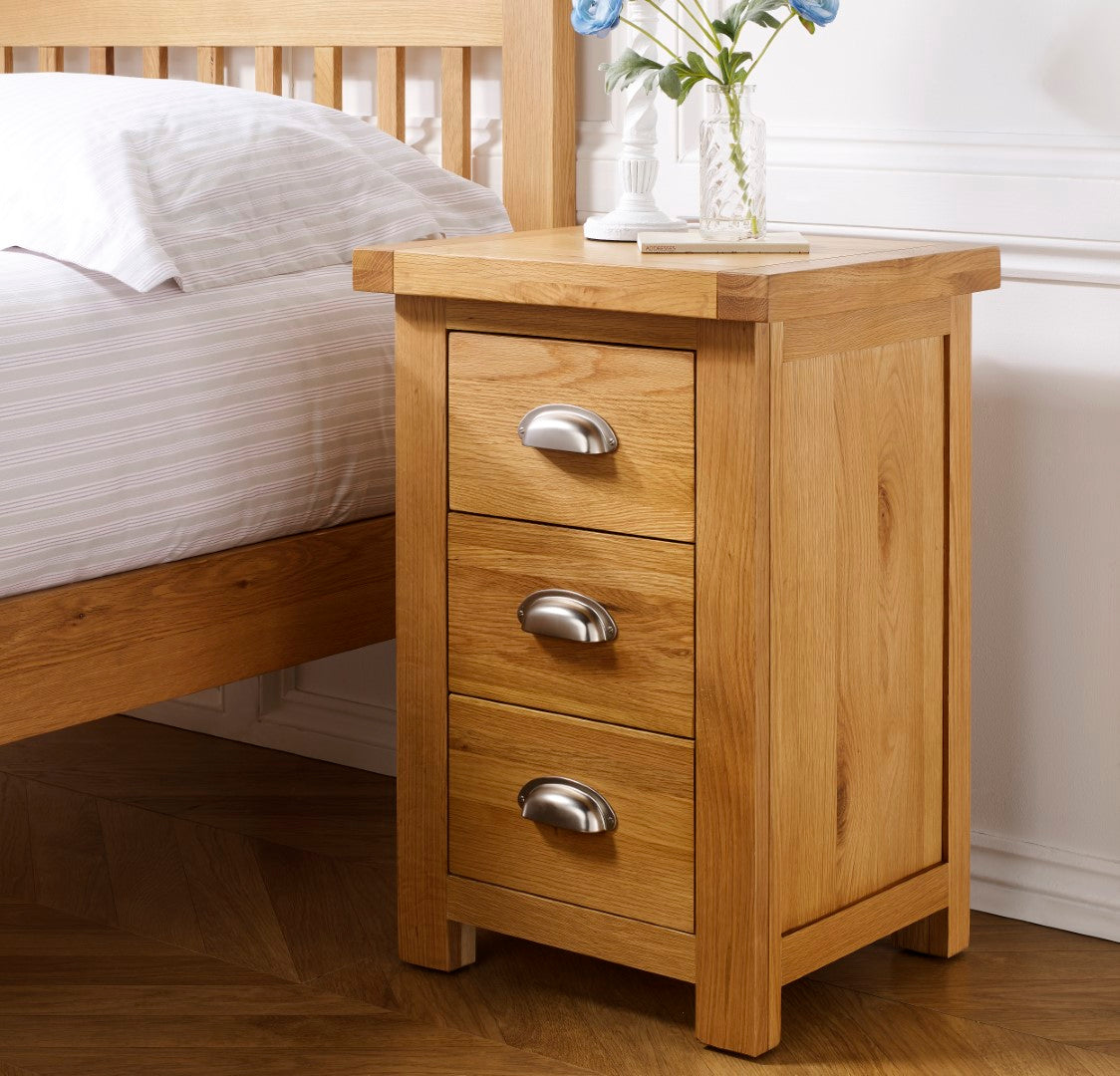 Birlea Woburn Brown Large 3 Drawer Bedside