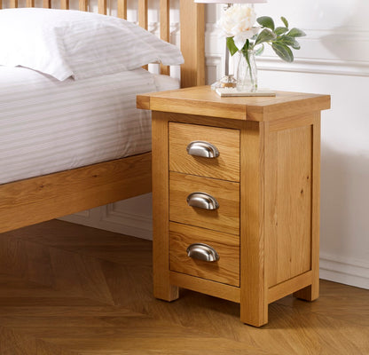 Birlea Woburn Brown Small 3 Drawer Bedside