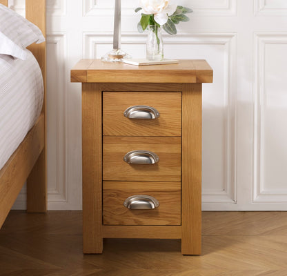 Birlea Woburn Brown Small 3 Drawer Bedside