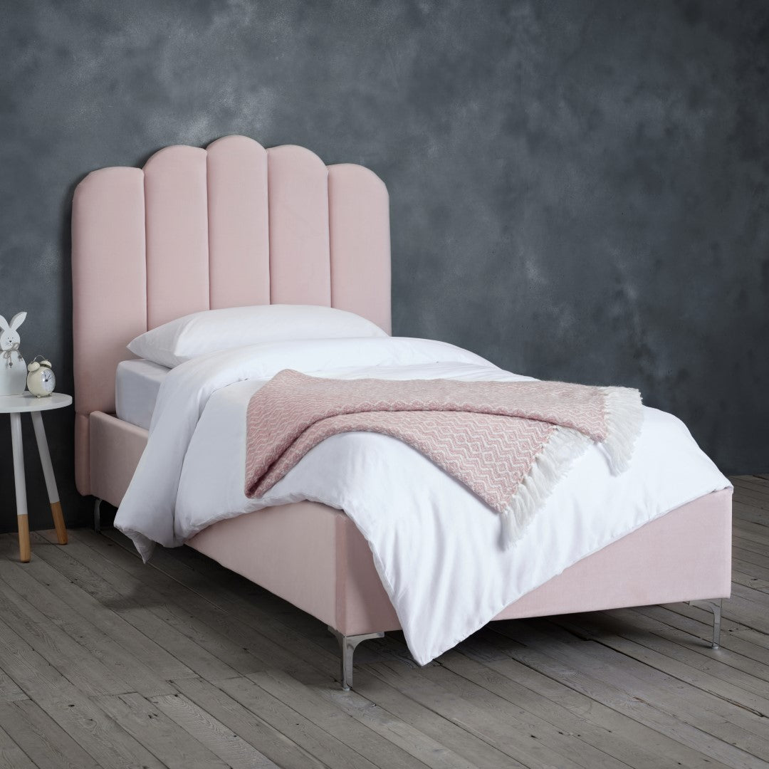 LPD Willow 3ft Single Pink Velvet Bed